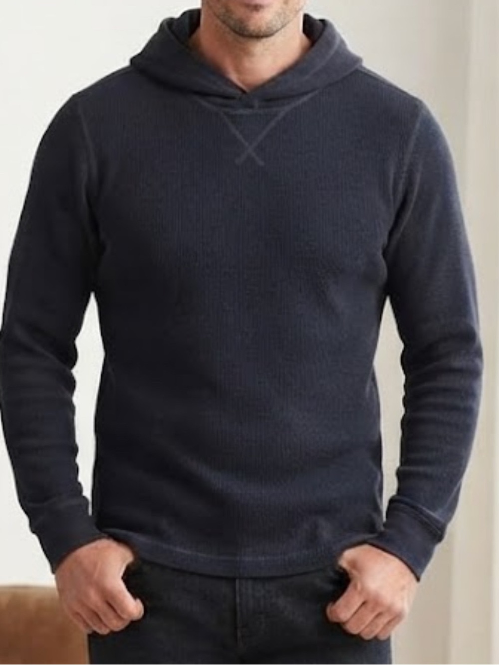 Eddie Bauer Ribbed Pullover Long Sleeve Hoodie Size Large NWOT